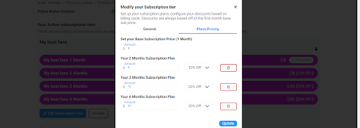 Fansly modifying subscription tiers